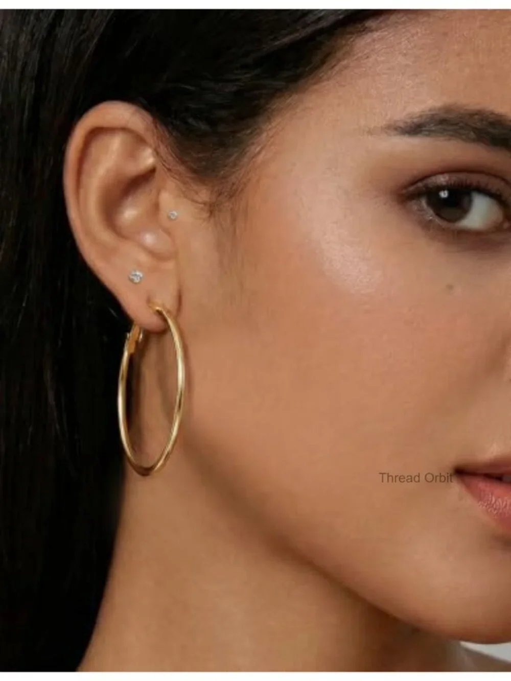 5 Pairs Gold Stud Hoop Earrings Set Hypoallergenic 14K Gold Plated for